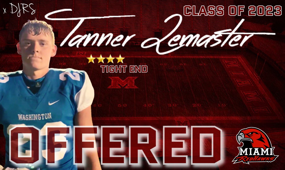 Very blessed and honored to have earned another offer from Miami University (Ohio). Thanks <a href="/Martin_Miami_HC/">Chuck Martin</a> , @CoachWelshMiami, and @LoganM_MU really love their facilities and campus 🙏🏼 #AGTG #DJRS <a href="/DJRSwework/">Darren Junior Recruiting Source LLC.</a> <a href="/AllenTrieu/">Allen Trieu</a> <a href="/ChadSimmons_/">ChadSimmons</a> <a href="/ErikRichardsUSA/">Erik Richards</a> <a href="/Kevin_Noon/">Kevin Noon</a> @WCHBlueLionFB
