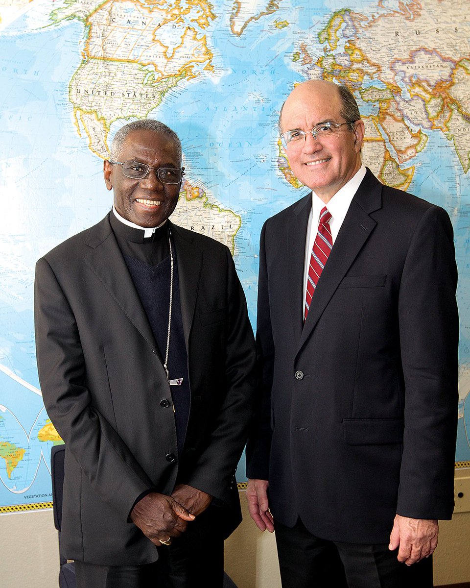 CrossCatholic's tweet photo. Thank you @Card_R_Sarah for being a wonderful friend of #CrossCatholic. It was a blessing to us when you visited our headquarters in S. Florida & met with Cross President Jim Cavnar in 2013. May God blessing you as you transition into your retirement. Congratulations! https://t.co/L5fpqluhAr