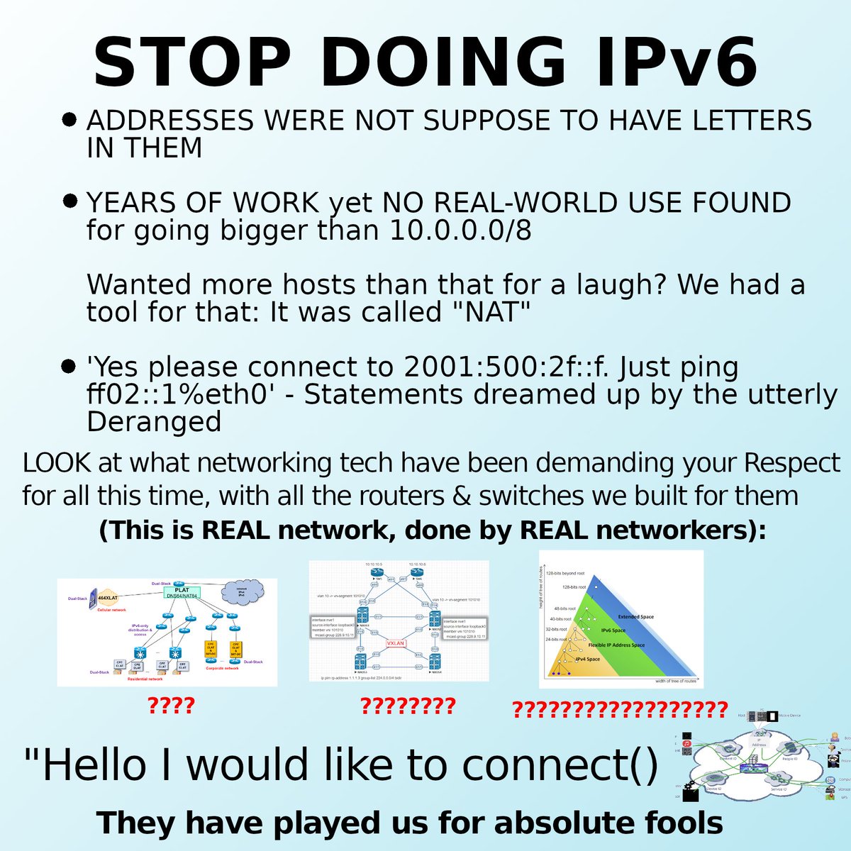 I caved and had to make an industry relevant version of the ol' "STOP DOING MATH" gem