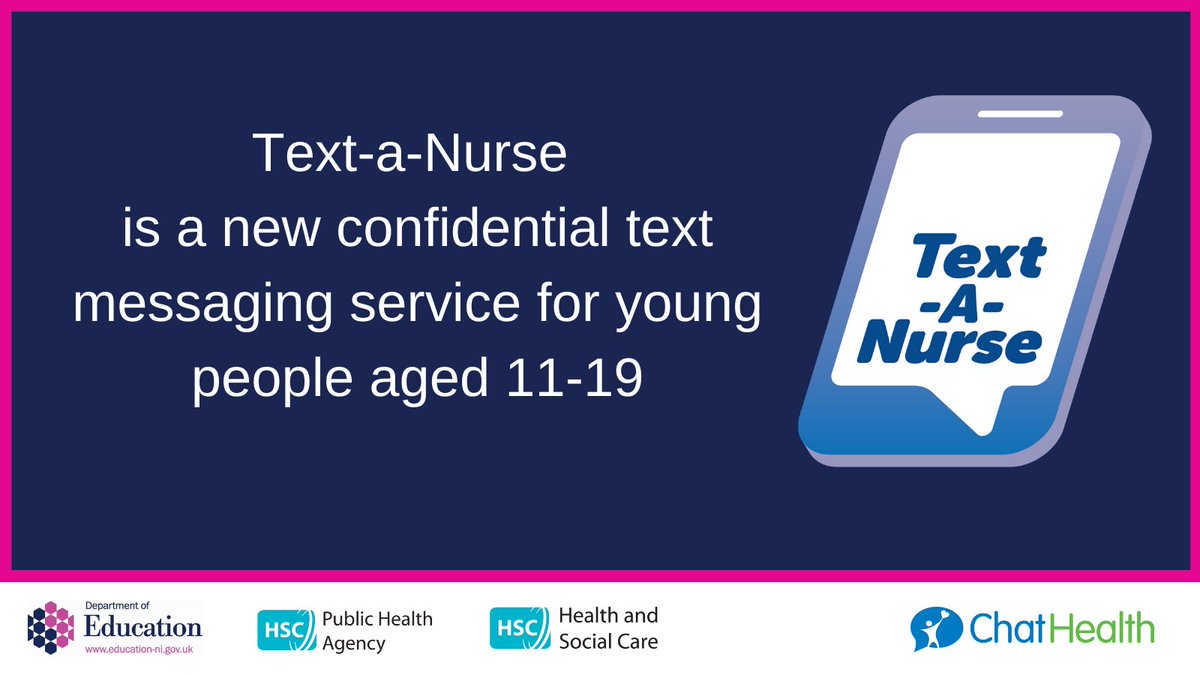 A new Text-a-Nurse advice service for young people has launched #textanurse #chathealth

For more information - bit.ly/3upY5bv