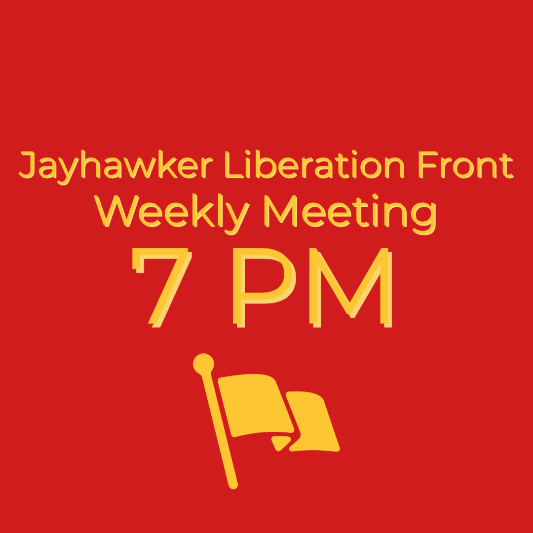 JLFrontKU's tweet photo. 🚨Attention🚨 Please join us for our weekly meeting tonight at 7 PM. DM for the link. https://t.co/seqCszgzT0
