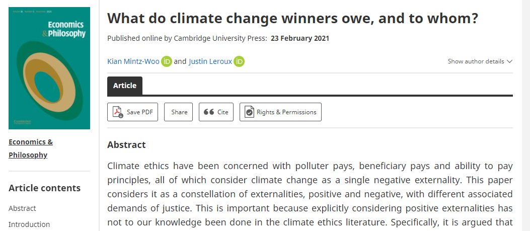 LerouxJustin's tweet photo. Do #climatewinners deserve their gains? If not, whom should they give them to?

Kian Mintz-Woo at @eriucc and I answer both questions in our latest open-access article in Economics and Philosophy: https://t.co/pA6QwNgIVI https://t.co/ft0ZDOKSa7