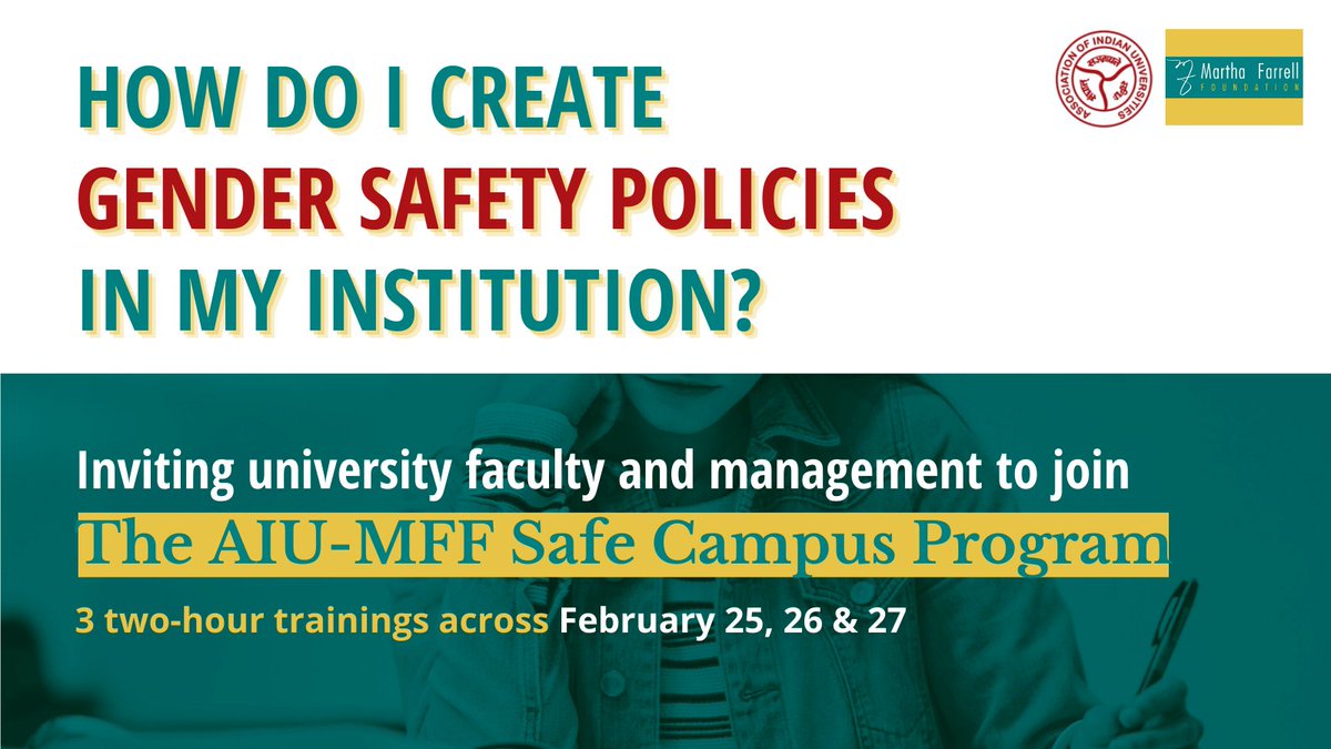 FoundationMf's tweet photo. Are you a teacher in a college or university? Play your part in ending campus #sexualharassment. Join the #SafeCampusProgram, offered by @AIUIndia and @FoundationMf. 
Register: https://t.co/4HarWlIhQN
Contact: pia@pria.org or 9871198814 | Find us on: https://t.co/vLjEe1EgYZ https://t.co/Y2qktZVDoM