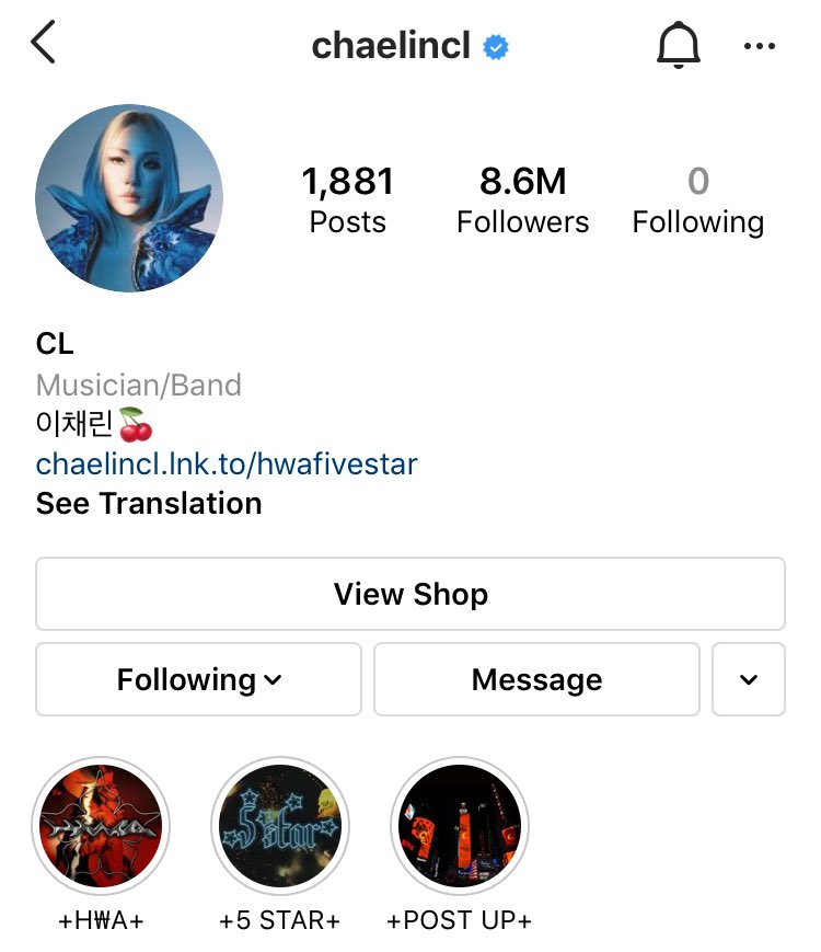 Cl Daily News Cl Has Reached 8 6 Million Instagram Followers Stanworld Cl 씨엘 Chaelincl