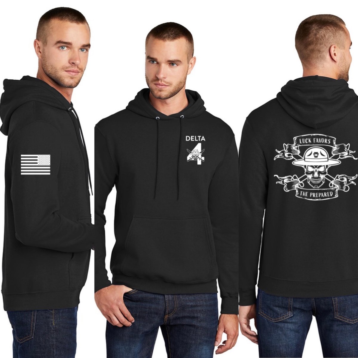 You’ll be ready for the snowstorms and the freezing temperatures in this “Luck Favors the Prepared” fleece hoodie: store.travelchamps.com/psp_gray_natio…