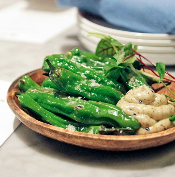 .<a href="/Encore_Catering/">Encore Catering</a> Blistered Shishito Peppers with Togarashi Aioli is making our mouths water..