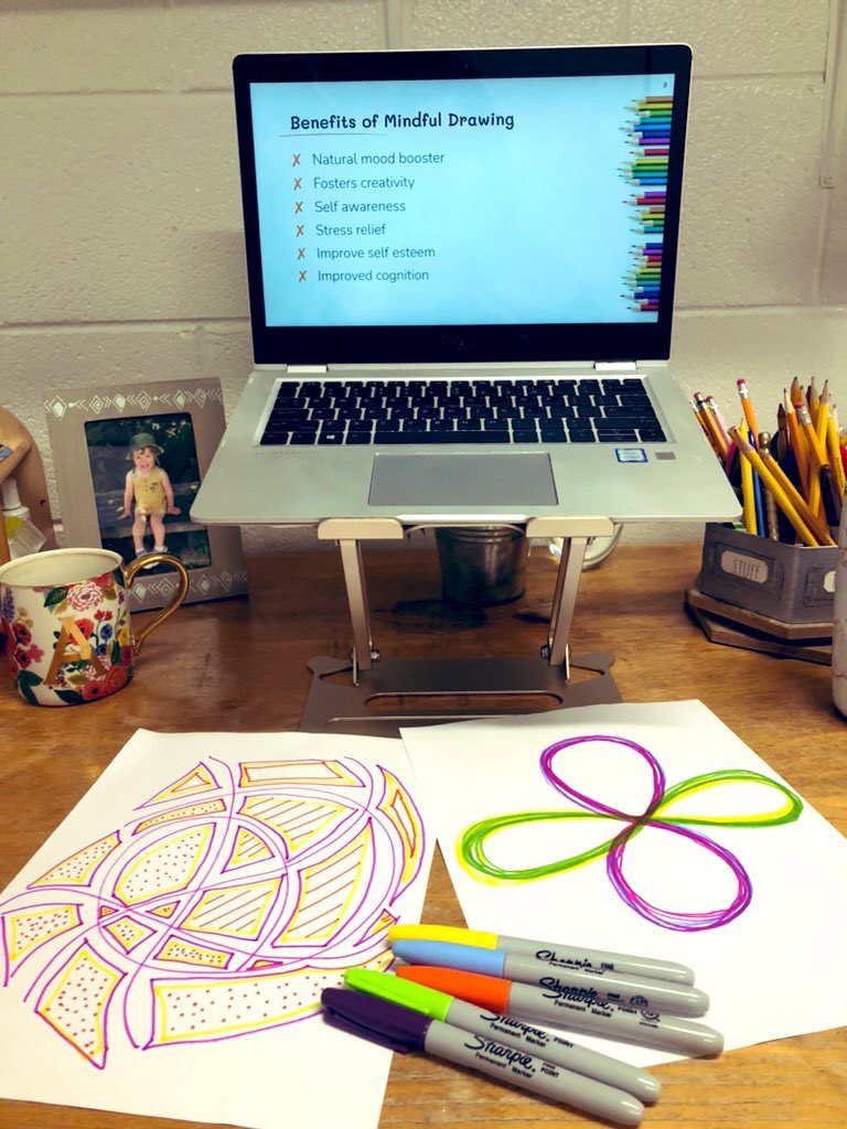 amber_companey's tweet photo. Staff members @ccsd21twain started the day with journaling, music meditation, mindful drawing, or catching up with colleagues. Feeling relaxed, present, and ready for a great day! #Mindfulness #SEL https://t.co/1I3ON3mVbz