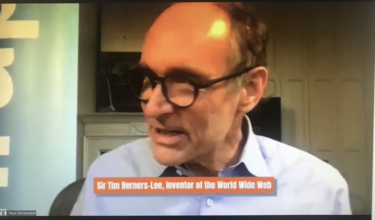 jonnyflyingfox's tweet photo. What a privilege to hear @timberners_lee talk at #DextGeneration. Such a humble human being - thank you for connecting us all Sir Tim. “It’s nice to have a project that really works” 😁 🌎🌍🌏🧡 https://t.co/8QZHzVfJ2t