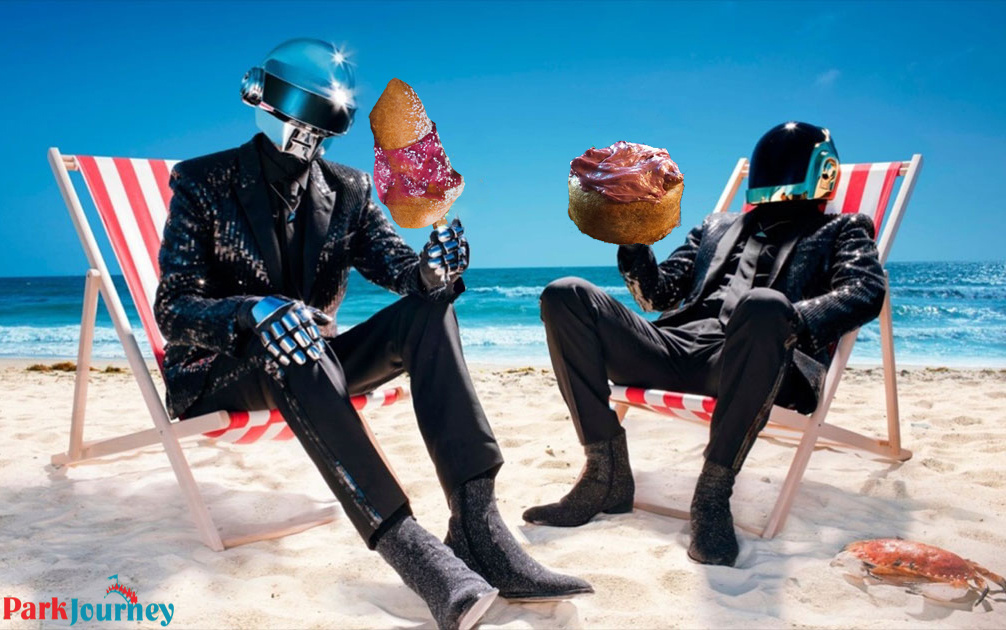 Park_Journey's tweet image. The real reason #DaftPunk broke up. The #FunBun vs #FunStick debate continues. #TasteOfBoysenberryFestival #Knotts #KnottsBerryFarm #CedarFair