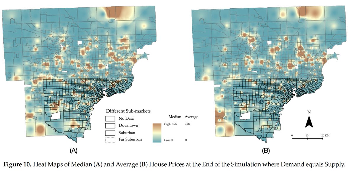 While many cities are growing, some are shrinking. In our new paper we (@JJiangna, Wenjing Wang & Yichun Xie ) use #agentbasedmodeling to explore such a phenomena from the bottom up. More details: mdpi.com/2071-1050/13/4… #GIS #NetLogo #Detroit #shrinkage #cities