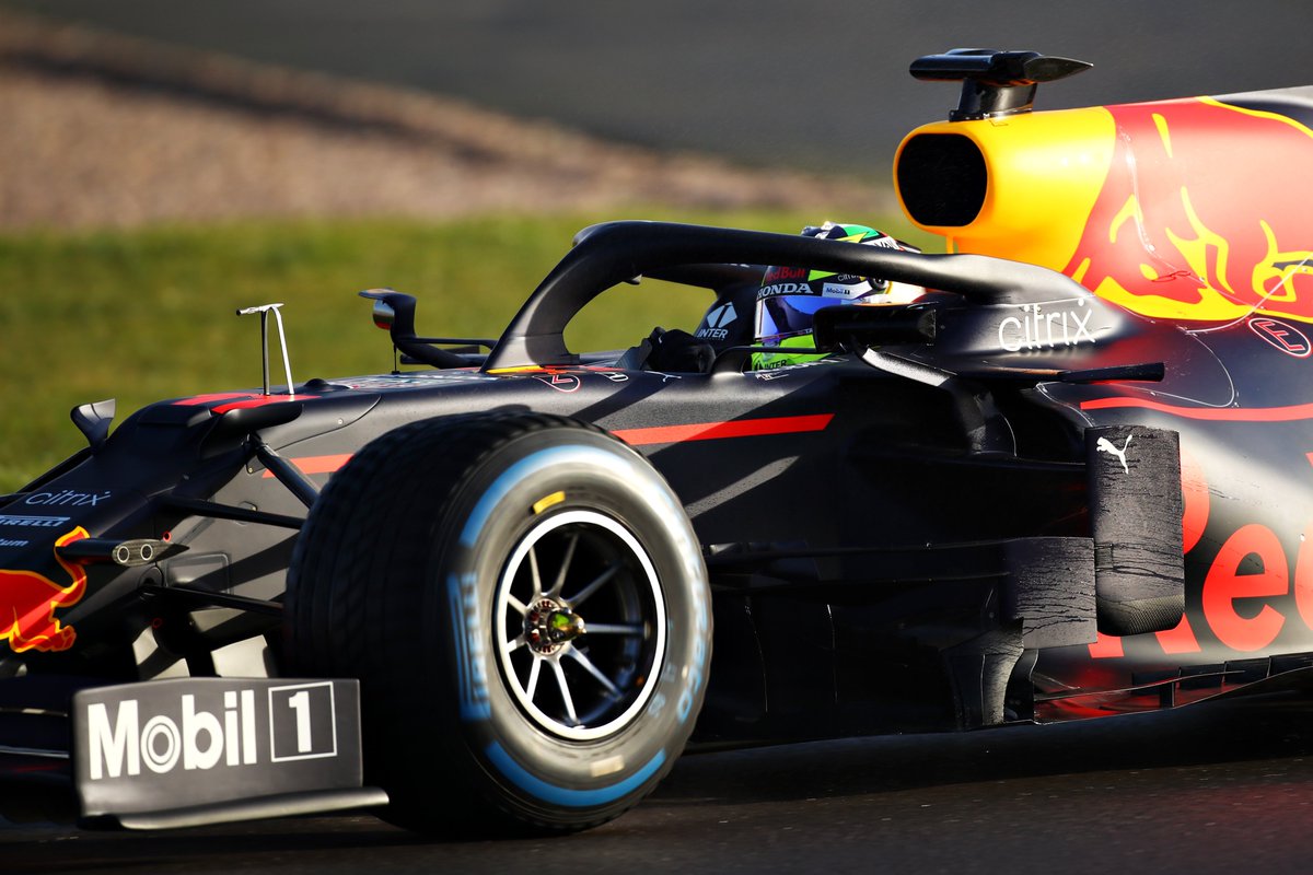 Sergio Perez out in the 2019 Red Bull at Silverstone today, in advance of him and Verstappen running the new car on Wednesday