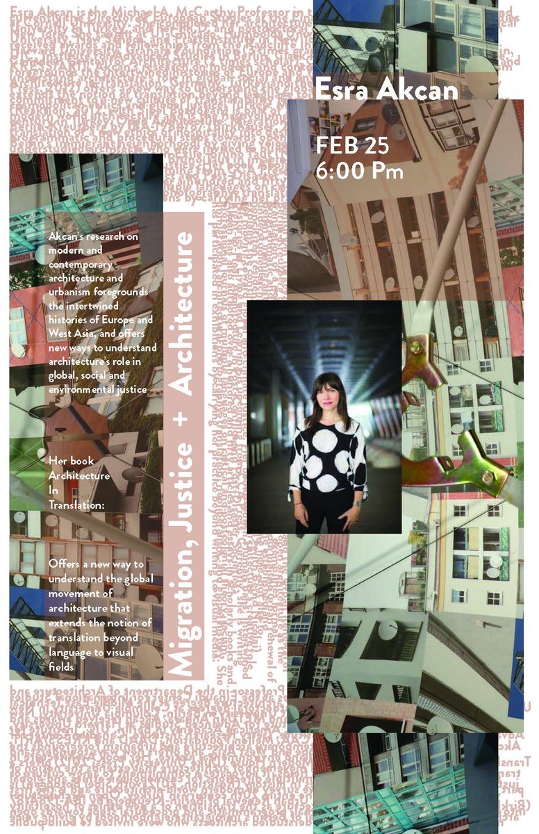 utsa_ceid's tweet photo. Join @utsacacp on Feb. 25 at 6 pm for a lecture with Esra Akcan, the Michael A. McCarthy Professor in the Department of Architecture &amp; the Director of European Studies at the Einaudi Center for International Studies at Cornell University 💻
Register below:https://t.co/RptXr73ybW https://t.co/lrAAMt0ne2