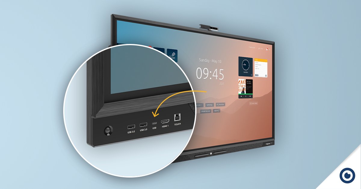 ProwiseGlobal's tweet photo. USB-C!

With the USB-C ports, one of which is conveniently located at the front of the Prowise Touchscreen Ten, you only need one cable for touch, power, audio and video from your device. USB-C can even replace your entire docking system.

Learn more ➡️ https://t.co/Fz9PWeEiQv https://t.co/BB1N9Zyrmh