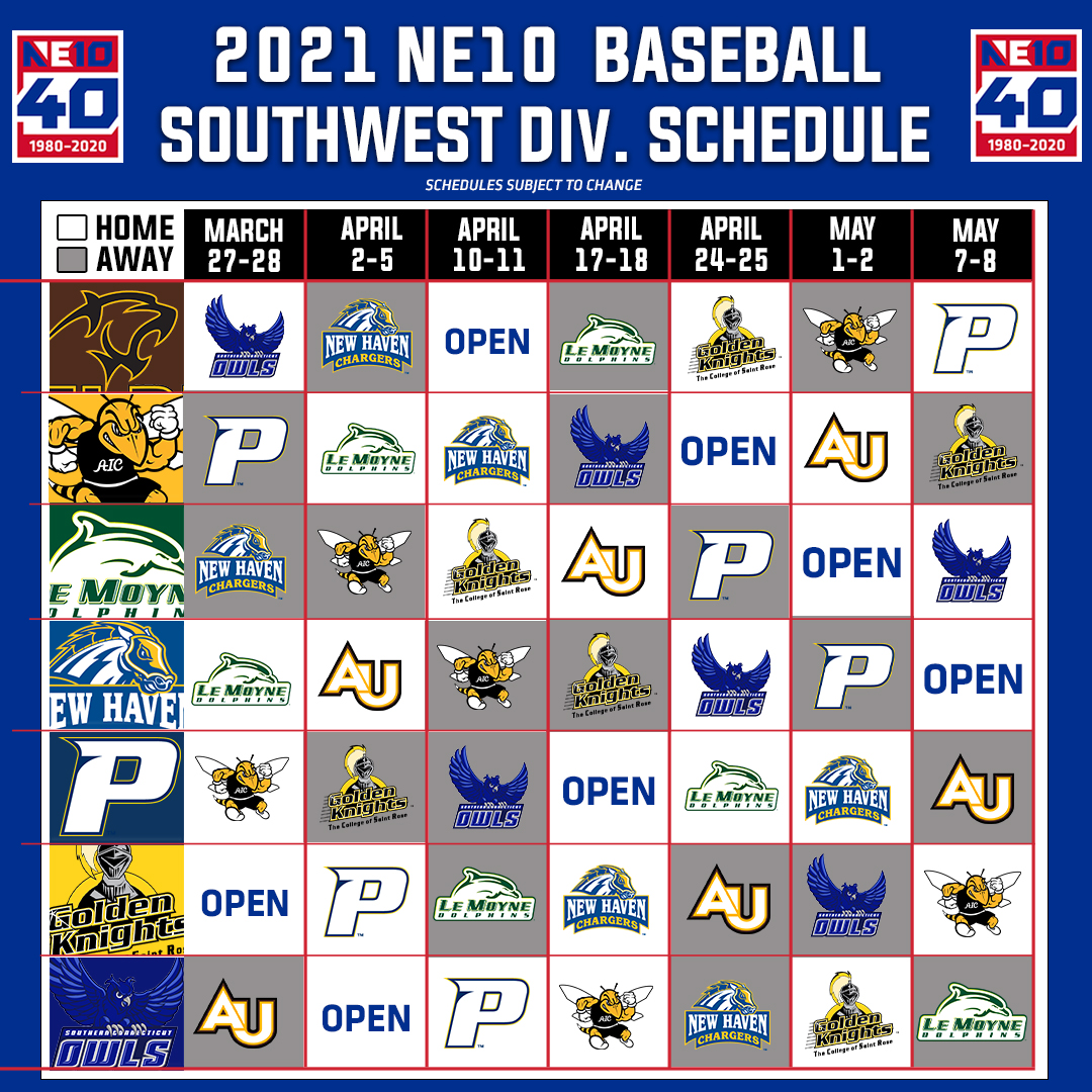 BASEBALL IS BACK ⚾️

Mark your 📆 and get ready for the start of the conference season, just over a month away! 

🔗: bit.ly/3aJC0wC

#NE10EMBRACE40