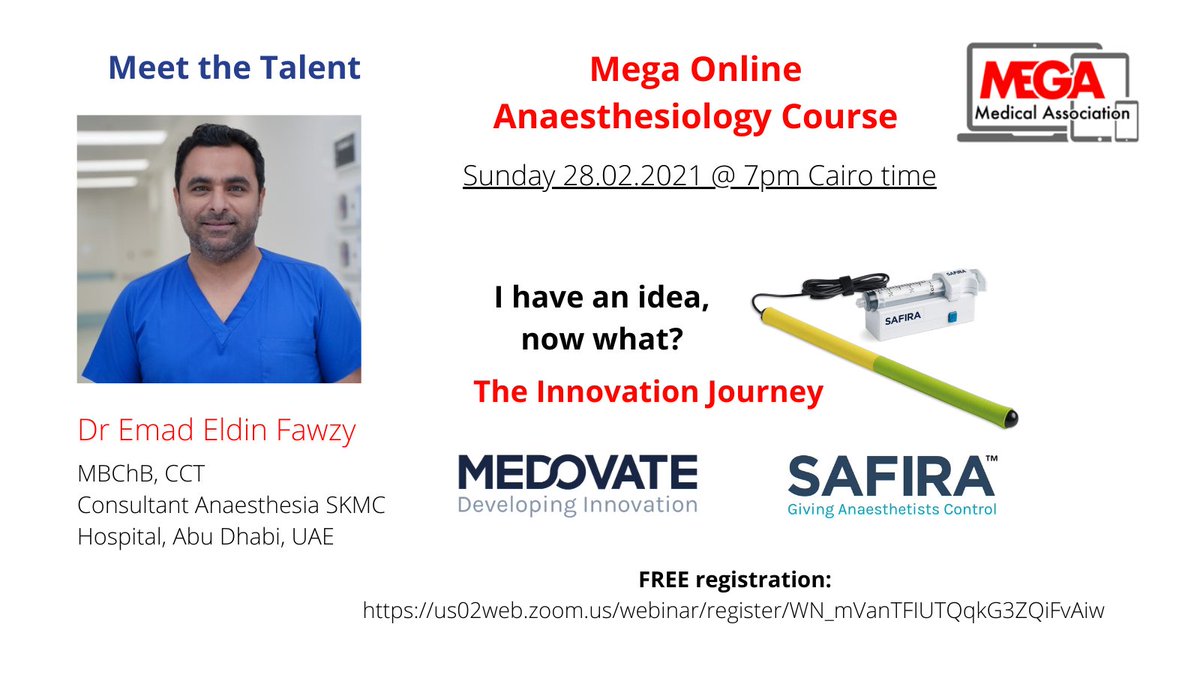 medovate's tweet photo. Free to register event from @AssociationMega https://t.co/lh33zUgNnW

Join @Dr_Fawzy76 to hear insights about the innovation journey in the development of new medical technology

@Dr_Fawzy76 #regionalanaesthesia #anaesthesia #innovation #medicaltechnology #anaesthesiologists https://t.co/c1dzmOQIl2