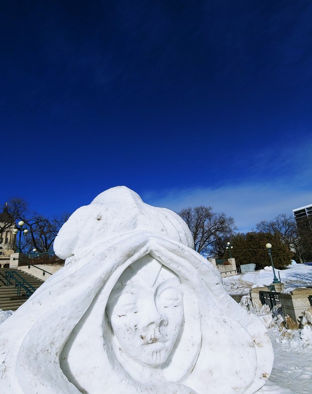 WAG-Qaumajuq (@wag_ca) on Twitter photo Make sure you see the Sedna snow sculpture in celebration of #Qaumajuq 😍 Find it on the Legislative Grounds by the Louis Riel sculpture📍Designed & built by Kailey Sheppard & Jakobi Heinrichs, Sedna is the Inuit guardian of the sea animals❤️<a href="/DowntownWpgBIZ/">Downtown Winnipeg BIZ</a> <a href="/FDVoyageur/">Festival du Voyageur</a> Make sure you see the Sedna snow sculpture in celebration of #Qaumajuq 😍 Find it on the Legislative Grounds by the Louis Riel sculpture📍Designed & built by Kailey Sheppard & Jakobi Heinrichs, Sedna is the Inuit guardian of the sea animals❤️<a href="/DowntownWpgBIZ/">Downtown Winnipeg BIZ</a> <a href="/FDVoyageur/">Festival du Voyageur</a>
