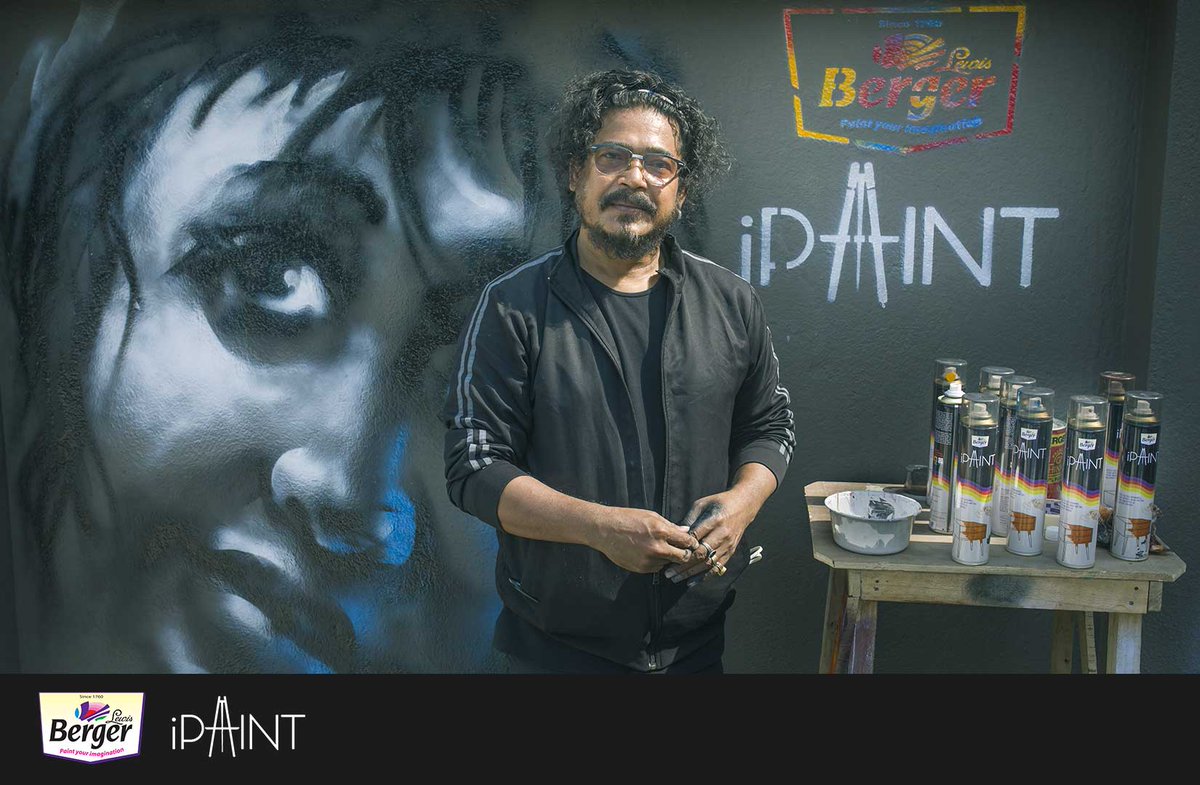#ContestAlert Name the artist! He painted that beautiful graffiti using Berger Spray Paint at #BehalaArtFestival. Can you guess his name? Tell us in the comments below and we will choose one lucky winner who will stand a chance to win something from Berger DIY iPaint range. (1/2)