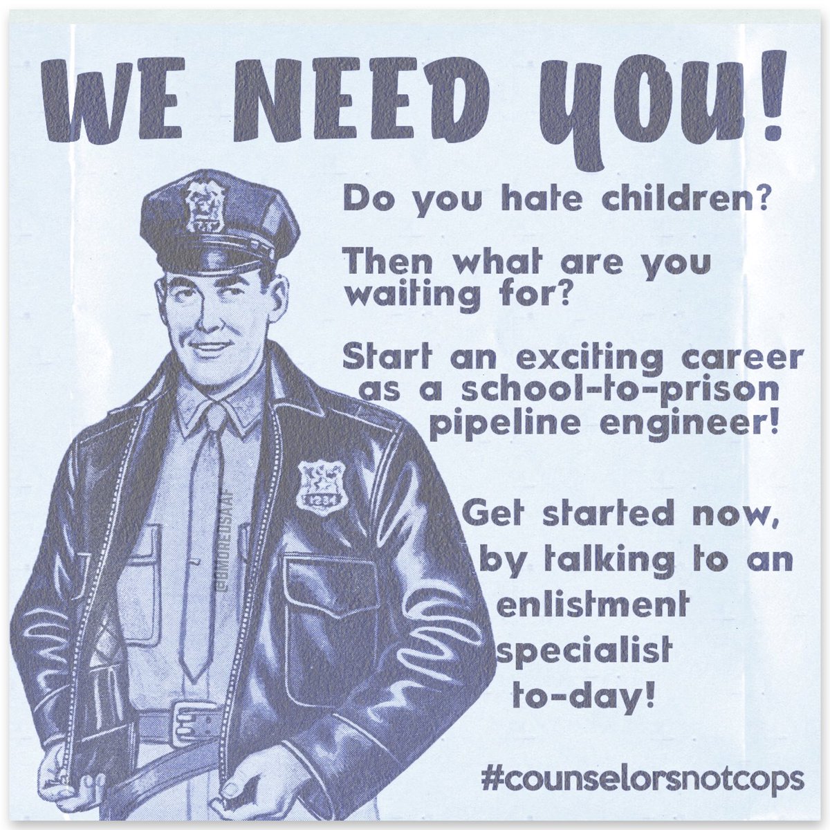 BmoreDSAAF's tweet image. We need #policefreeschools to end the school to prison pipeline, now. 

#counselorsnotcops 

Sign the petition: tinyurl.com/policefreeBCPSS
