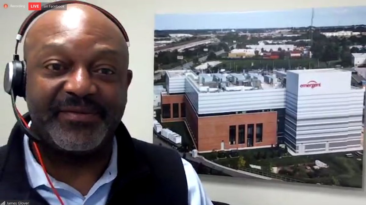 BioBuzzNetworks's tweet photo. Kicking off our Virtual Recruiting Event with @emergentbiosolu. James M. Glover, II, VP Manufacturing Operations/Site Head and COVID-19 Program Lead introducing us to Emergent. You can view a live steam now on Facebook https://t.co/S0HU1Ow0PY. https://t.co/5VeQiKkFR7
