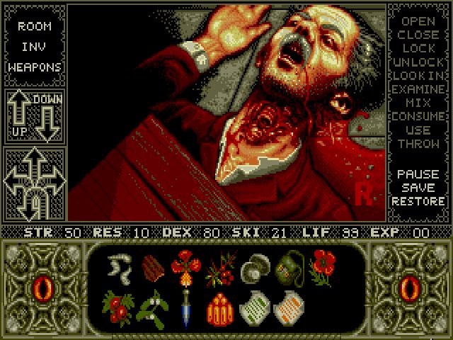 mondoheather's tweet photo. Current meditation material: listening to long play videos of Horrorsoft’s first Elvira game. #elvira #oldschoolgaming #horrorsoft https://t.co/ZmTaqjpiEb