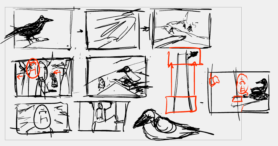 Adam_Meyerhoff's tweet photo. Some rough thumbnails from "The Elixir of Life," an animatic I'm working on. Check out the WIP here: https://t.co/NAthYnnrBT https://t.co/J10auU3L2o