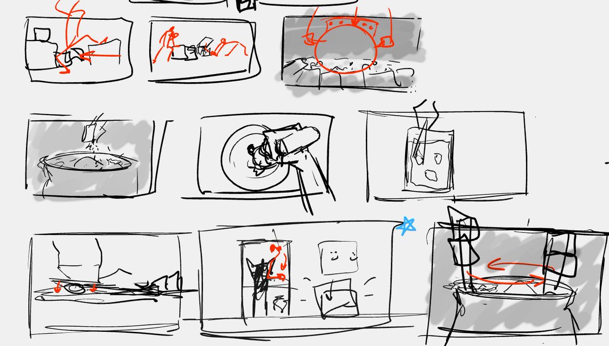 Adam_Meyerhoff's tweet photo. Some rough thumbnails from "The Elixir of Life," an animatic I'm working on. Check out the WIP here: https://t.co/NAthYnnrBT https://t.co/J10auU3L2o