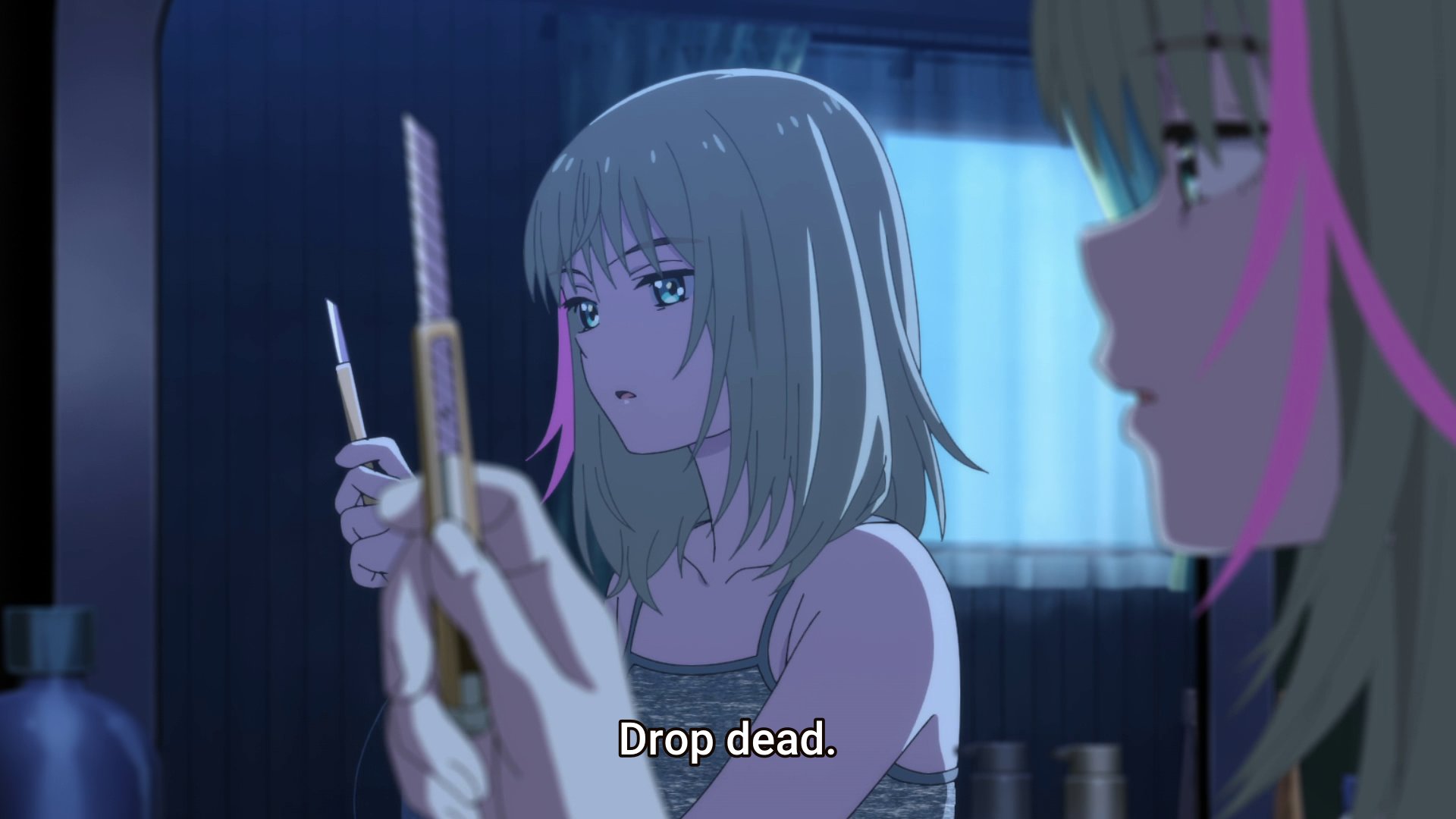 depressed anime girl cutting