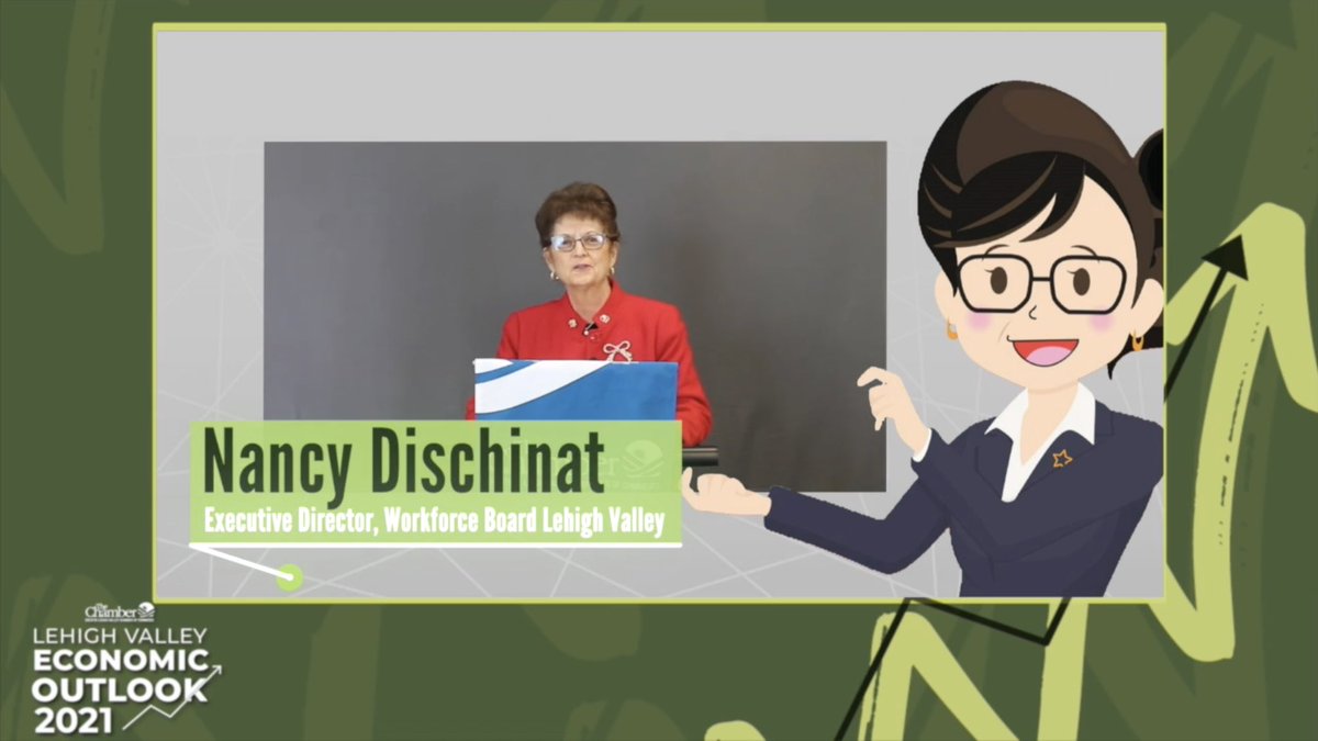 Shoutout to Workforce Board Lehigh Valley’s, Nancy Dischinat, for your valuable insight on the future of jobs in 2021 at <a href="/GLVCC/">Lehigh Valley Chamber</a>’s #ChamberEcon! 💼