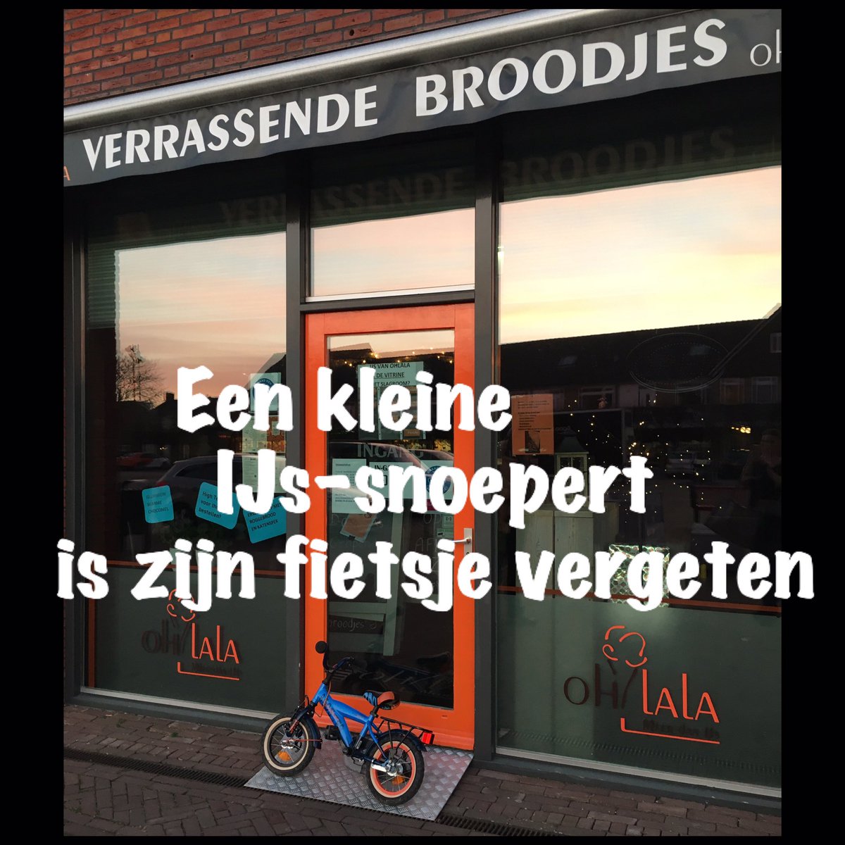 #GEVONDEN!! Welke kleine ijs-snoepert is zijn #fietsje vergeten? 😊

#Mooiweer ☀️ #tijdvoorijs #broodjes #lunch #soep #waardebonnen #steunlokaal #horeca #panini #bezorging #maasenwaal #afhaal #maaltijdsalades #lokaal #koffie #thee #tapas #smoothies #benedenleeuwen