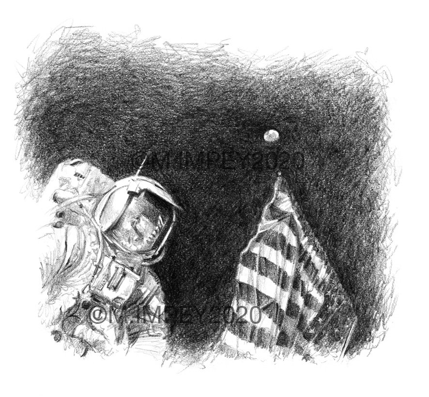 My pencil drawing of #Apollo17 LMP #JackSchmitt at #TaurusLittrow with our home #theearth in the black sky. Image from my book #WhereOnceWeStood with @alifeofriley. @Space_Lectures
@Novaspaceart @WorldSpaceClub @SpaceArtSAE @BIS_spaceflight @apollo_50th @PhilipSheppard #spaceart