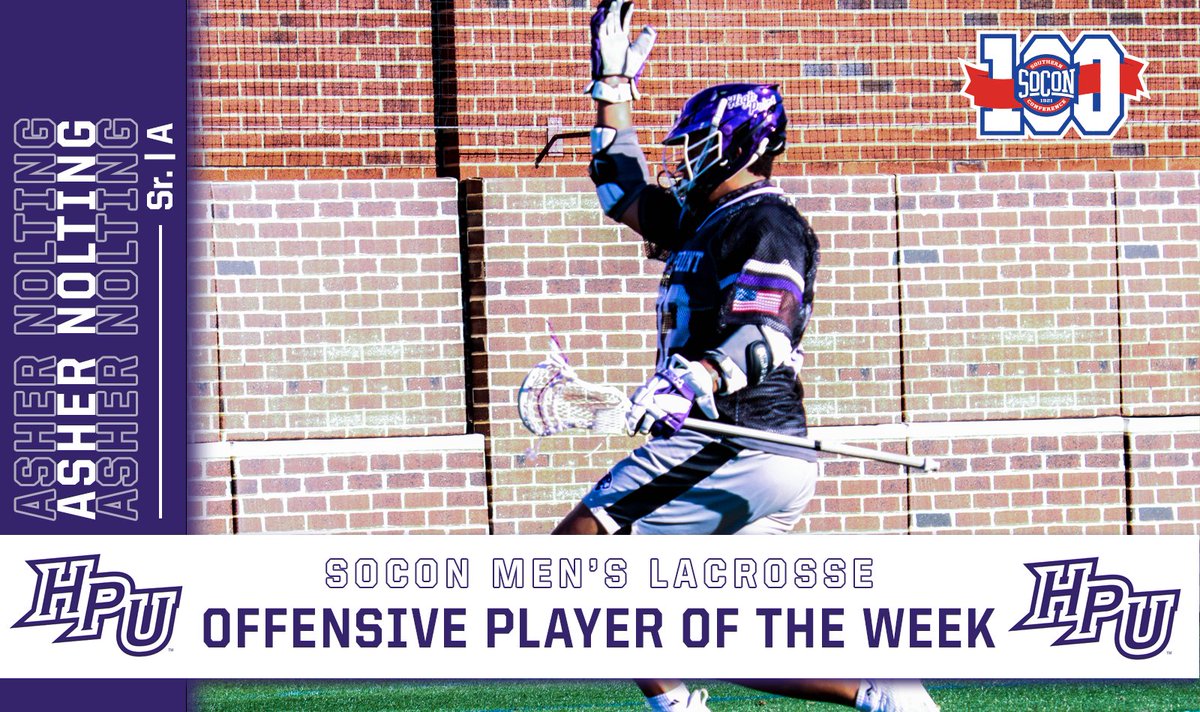 SoConSports's tweet photo. .@HPUMensLax's Asher Nolting and @AF_Lax’s Braden Host have been named the #SoConMLAX offensive and defensive players of the week, respectively, for all games Feb. 16-22. 
https://t.co/ixcXuHSxbY https://t.co/J8DtQe2OY0