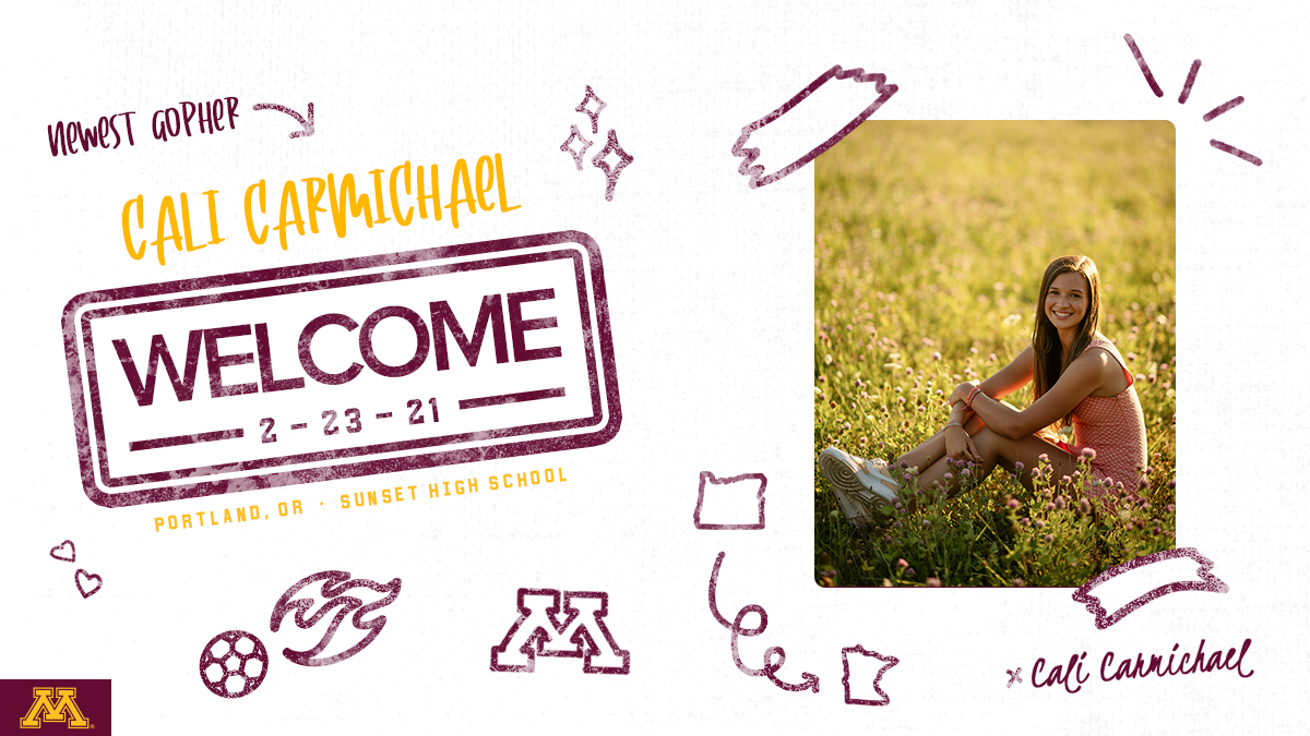 𝙎𝙄𝙂𝙉𝙀𝘿 🖊️✔️ Welcome to the #Gophers family, @CaliCarmichael! As a defender out of Sunset High School in Oregon, Carmichael earned Second Team All-State honors in 2019 while helping power the Apollos to a postseason appearance. 🗞️ z.umn.edu/6ojt