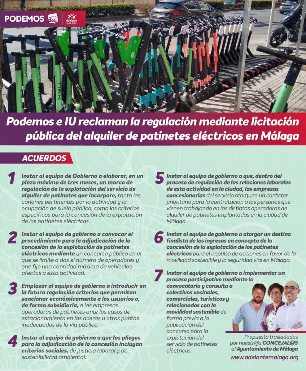 Podemos_AND's tweet photo. @NicoSguiglia Exigimos una regulación democrática de este sector, para que las empresas paguen los cánones y tasas que corresponde a su actividad económica, sean responsables subsidiarios de un mal uso de la vía pública y garanticen empleos y salarios dignos. https://t.co/s8Y3s4ErCz