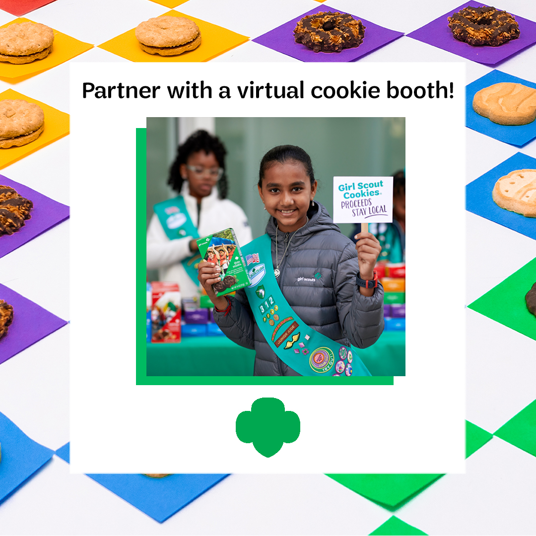 girlscoutsnyc's tweet photo. How businesses can partner with a NYC Girl Scout troop this cookie season: #1: Register online for a #VirtualCookieBooth ๐ฑ #2: Get matched with a local NYC troop ๐ค #3: Relax and experience the joy of #GirlScoutCookies! ๐ #VirtualCookieConnection https://t.co/W6RTJfjSqz https://t.co/Ht5ZjVZjE7