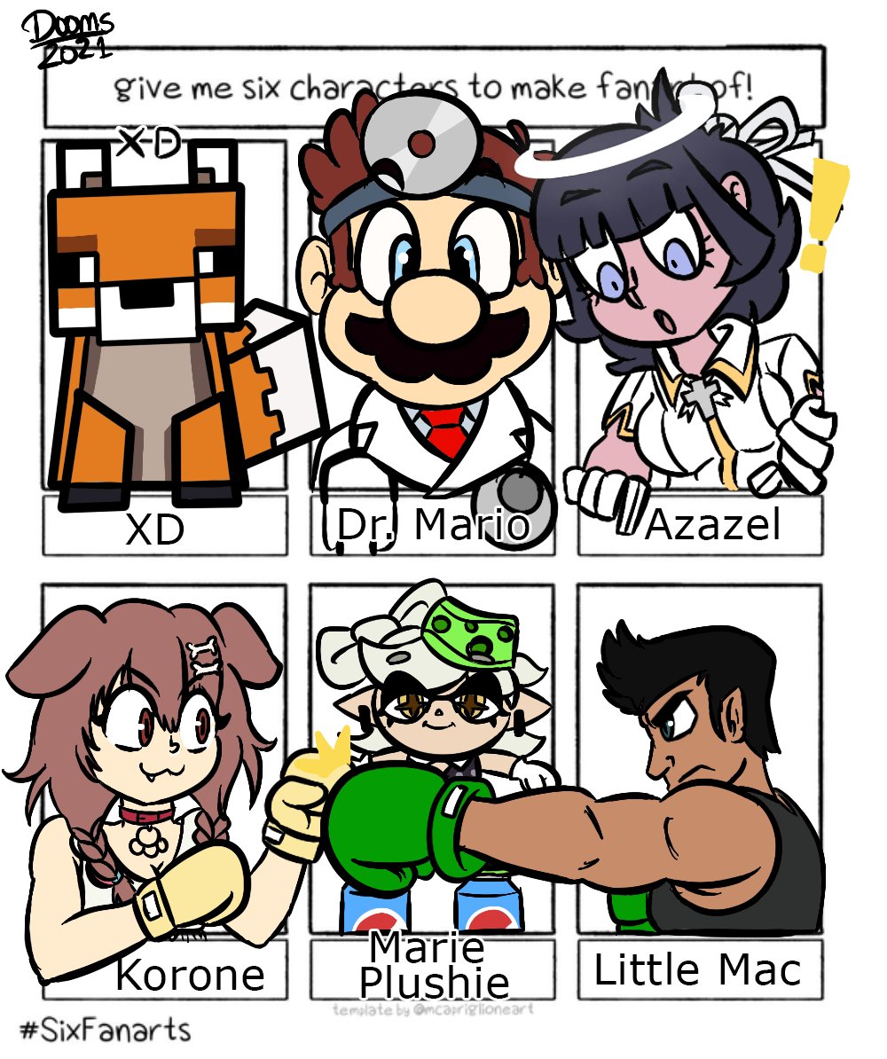 Six characters wooo (and it's mostly Nintendo characters lol) #SixFanartsChallenge 