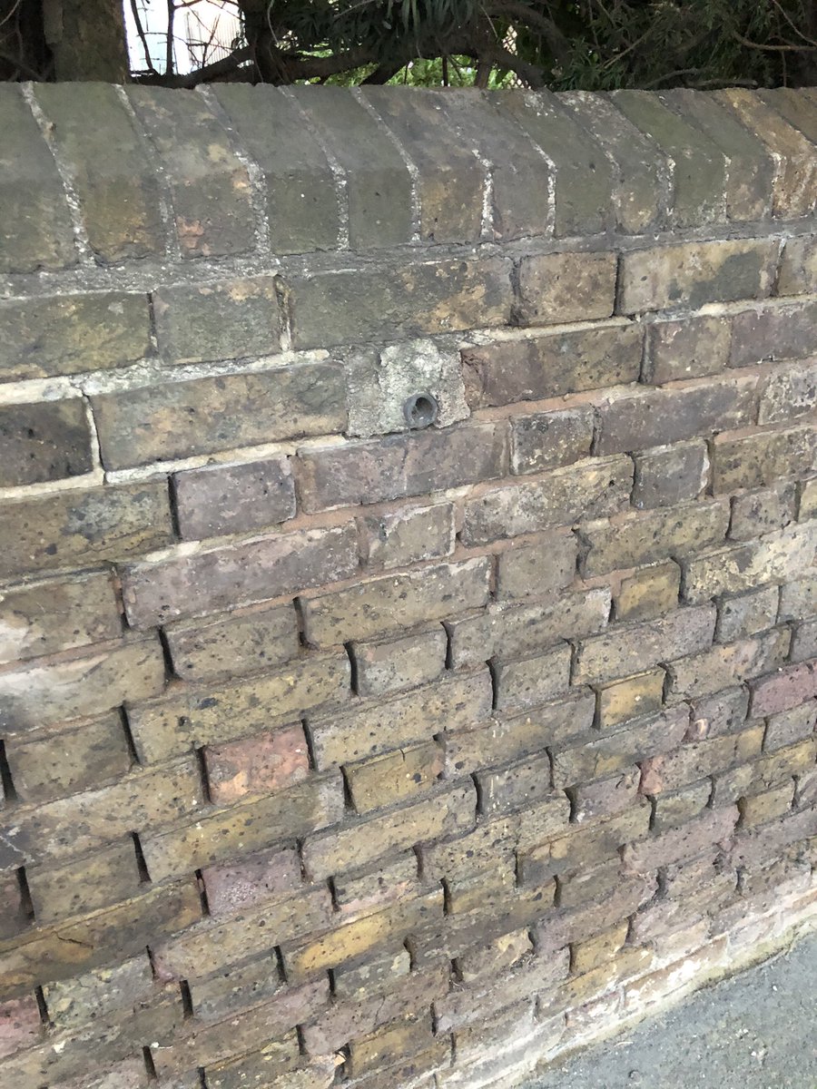 MilitaryKent's tweet photo. One from Dover Road in Walmer that you could easily miss: a flame fougasse sunk into the wall with exposed nozzles. There was one opposite as well (since demolished). Installed summer 1940, targeting enemy vehicles using the A258 @WeHaveWaysPod https://t.co/LcKapWVk3P