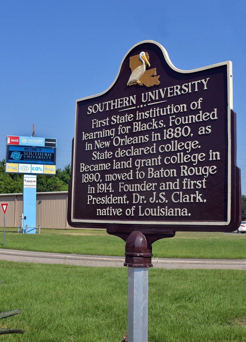 SouthernU_BR's tweet photo. #BluffStuff: Southern University is such a historic #HBCU that possesses excellence, pride, and tradition! Check out some of these markers and landmarks on our beautiful campus overlooking the Mississippi River. #WeAreSouthern #BlackHistoryMonth
.
.
#Southernu_Rys21 #Sus_Rys21 https://t.co/FfwQiVOx7h