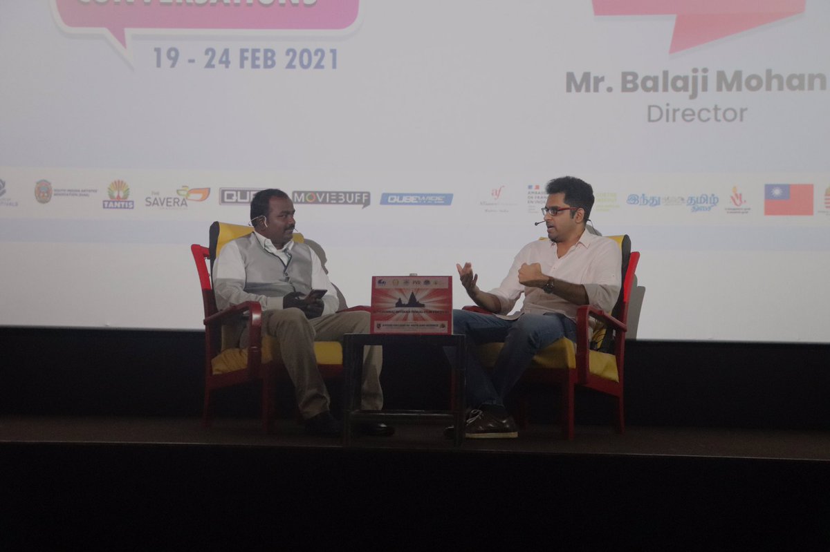 AvichiViscom's tweet photo. Day 5 | Session 2 | 
#masterclass #inconversation | 
Mr. Balaji Mohan was the guest speaker of the second half of the day. Speaking about his transformation from a YouTuber to a feature film director.
@_PVRCinemas @ChennaiIFF @SPICinemas @avmks @directormbalaji #AvichiCollege https://t.co/RY1xidgrrc