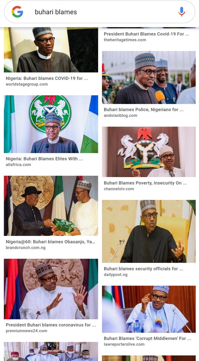 FestusGreen's tweet photo. Google "Buhari blames"... You will not be disappointed 😠😂😠 #BuhariBlames...

Retweet for others to join this blame challenge 😂 https://t.co/cg3JWFBGQV