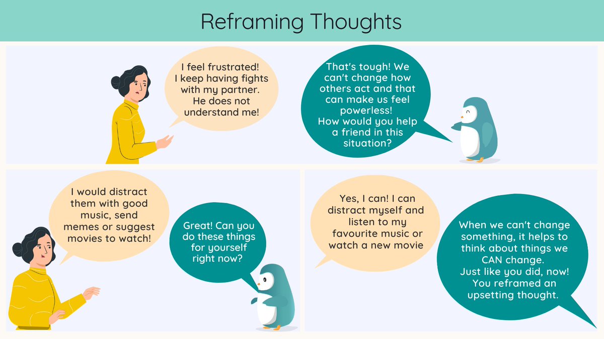 wysabuddy's tweet photo. Feeling like you don't have control over a situation is hard. ๐
Shifting the perspective and focusing on things you can control can be helpful! ๐ธ
Talk through your feelings & reframe your thoughts with Wysa - https://t.co/zTVNupjyGz
#ReframingThoughts #MentalHealth https://t.co/itis7htMih