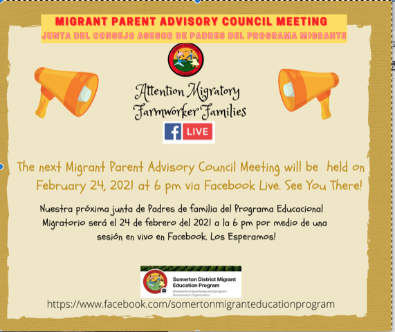 SomertonAdEd's tweet photo. Junta de la mesa directiva de padres migrantes! 2/24/21 https://t.co/wK9oqR8BMG