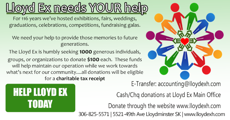 lloydexh's tweet photo. 1000 𝓓𝓸𝓷𝓪𝓽𝓲𝓸𝓷 𝓒𝓪𝓶𝓹𝓪𝓲𝓰𝓷! 💚💚💚

We humbly ask for your donation and then for you to challenge an individual, group or business to do the same
Sincerely - your Lloyd Ex Team

306-825-5571 | https://t.co/OaY2OlzMmH | reception@lloydexh.com
#yourlloydex https://t.co/BY6cx782xy