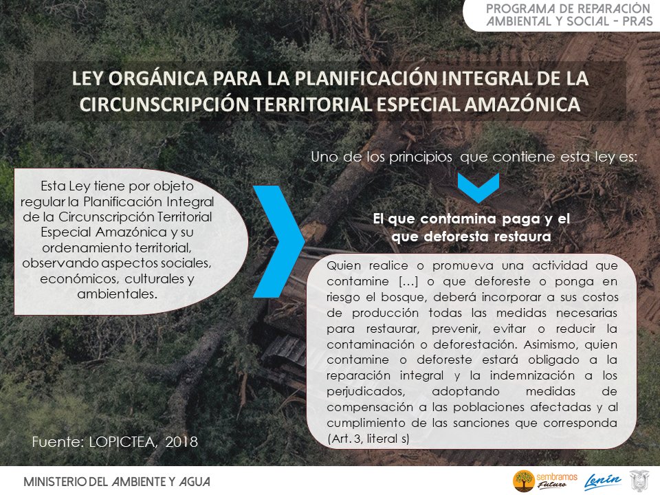 #SomosPRAS🍃
¿Conoces sobre el principio de '𝗘𝗹 𝗾𝘂𝗲 𝗰𝗼𝗻𝘁𝗮𝗺𝗶𝗻𝗮 𝗽𝗮𝗴𝗮 𝘆 𝗲𝗹 𝗾𝘂𝗲 𝗱𝗲𝗳𝗼𝗿𝗲𝘀𝘁𝗮 𝗿𝗲𝘀𝘁𝗮𝘂𝗿𝗮”, contenido en la Ley Orgánica para la Planificación Integral de la Circunscripción Territorial Especial Amazónica? 🤔