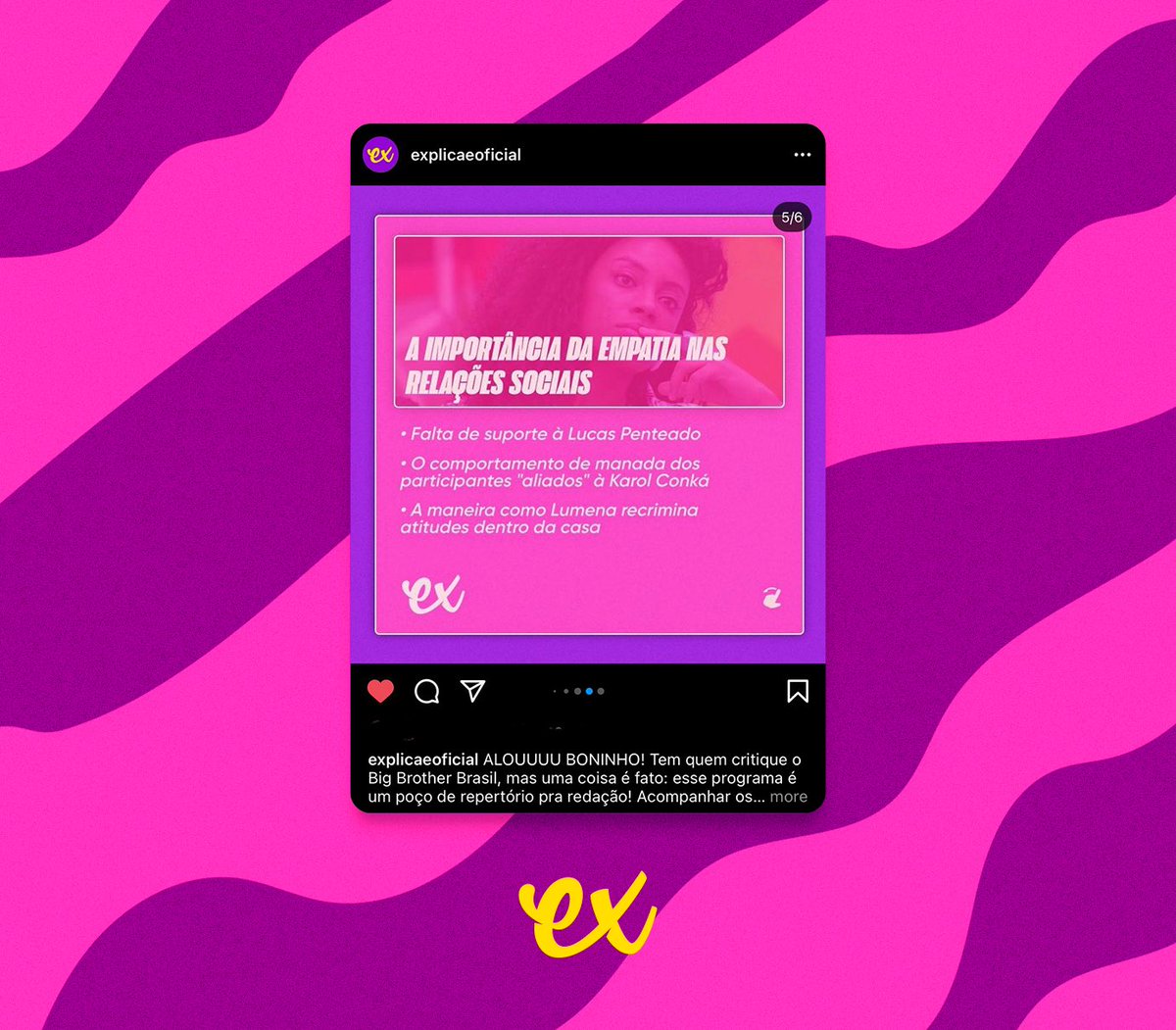 ExplicaeOficial's tweet photo. Bom mesmo é quando a gente comenta o tema e ainda traz repertório do BBB. Mais um pra conta, 2 temas acertados de 3 🥰 #enem2021 #EXquad https://t.co/bCjVhWBX1e