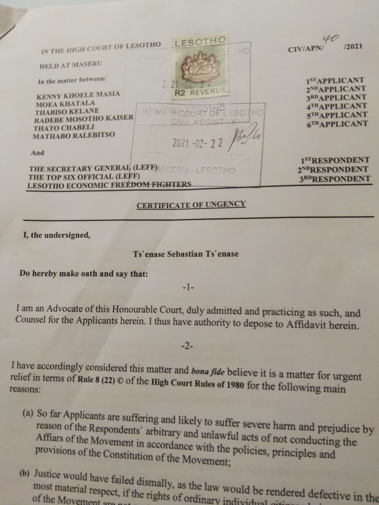 LesothoLEFF's tweet photo. The LEFF applicants vows the removal of the interim top 6, this includes the president Mong. Tefo Makhakhe who is also refusing to quit from the ABC 
#LEFF #Lesotho #Maseru #EFF #JuliusMalema https://t.co/kKgY2LkpRu