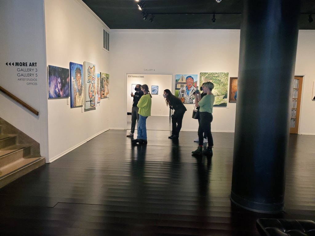Center_Arts's tweet photo. It's so good to have art lovers in the gallery after a week of ice! Story by @MiriamCTV_ tonight at 5 and 6 on @KTABTV and @KRBCnews! #BetterTomorrow #BlackHistoryMonth https://t.co/8rWluptMm8