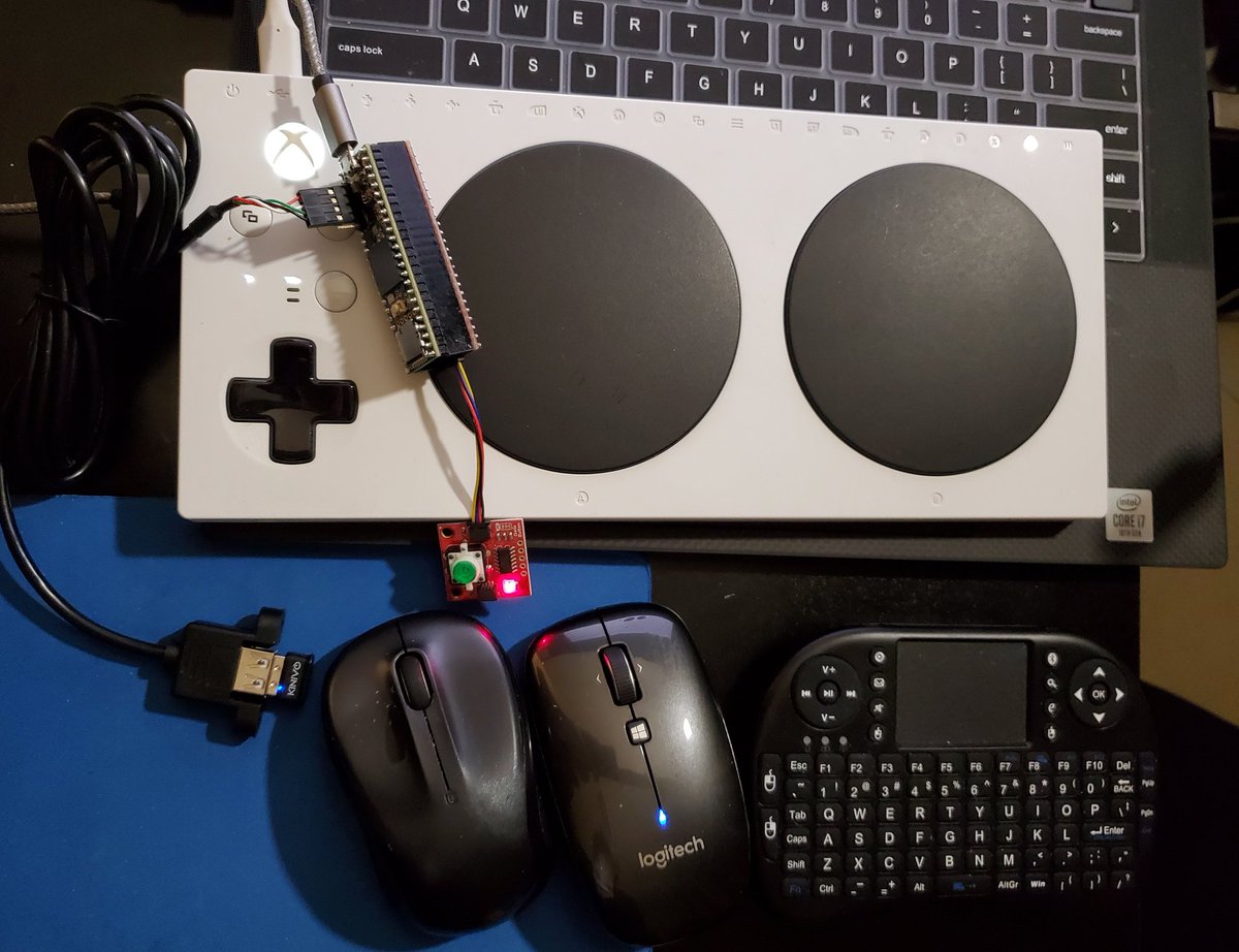 milador's tweet image. After more than a year of looking at different solutions, I am happy to announce that I created two different solutions to use BT Mice/keyboard as input for #XboxAdaptiveController. Next testing it with different mouse options and maybe BT Wheelchair controllers. #assistivetech