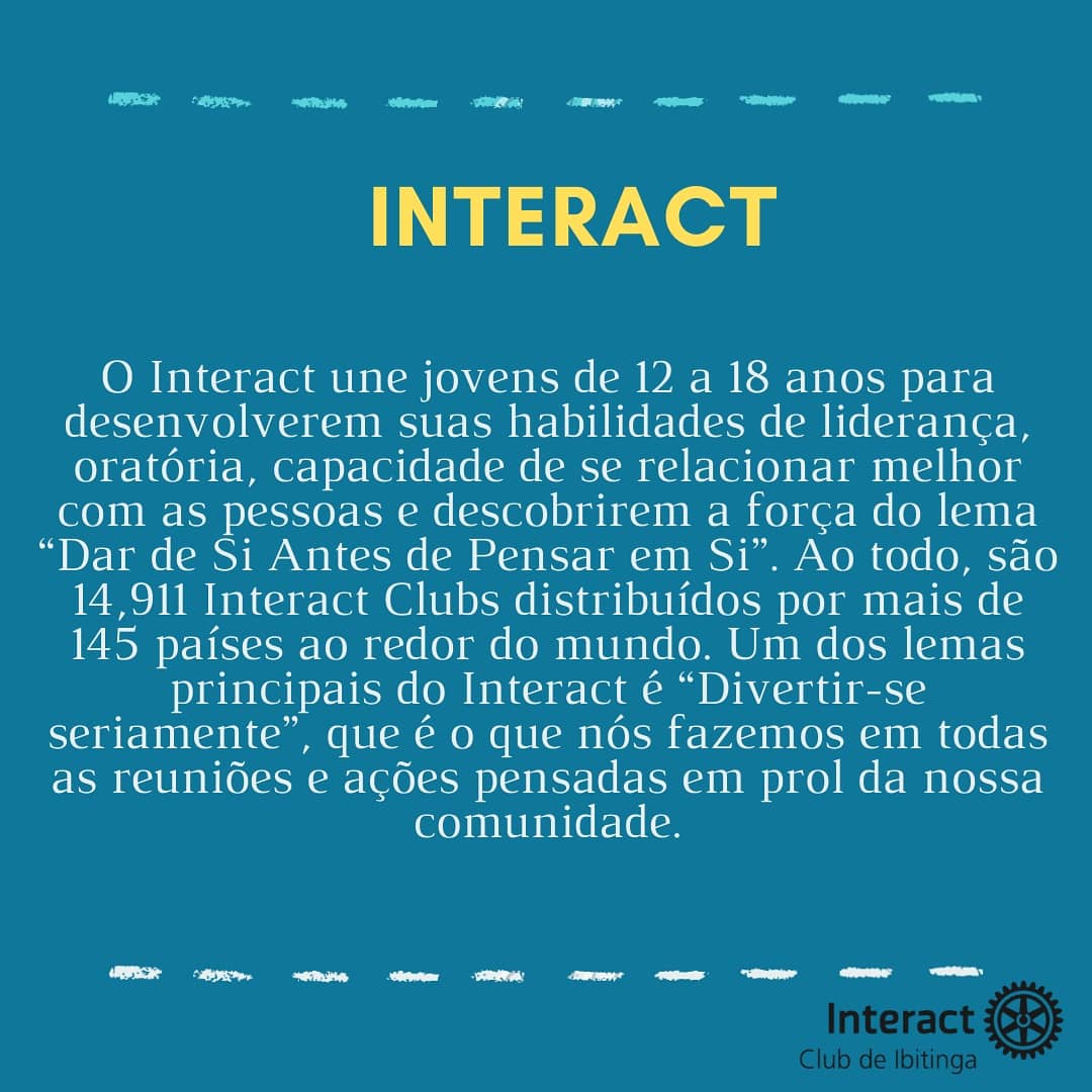 IcIbitinga's tweet photo. O terceiro dia da Semana Distrital da Família Rotária vai ser nosso dia de apresentações!! Hoje trouxemos pra vocês uma pequena parte da imensidão de coisas que é o Interact, esse clube que nós somos e amamos do fundo do coração! 💙
.
.
.
#icibitinga
#interact4480 https://t.co/REOu9wiUkE