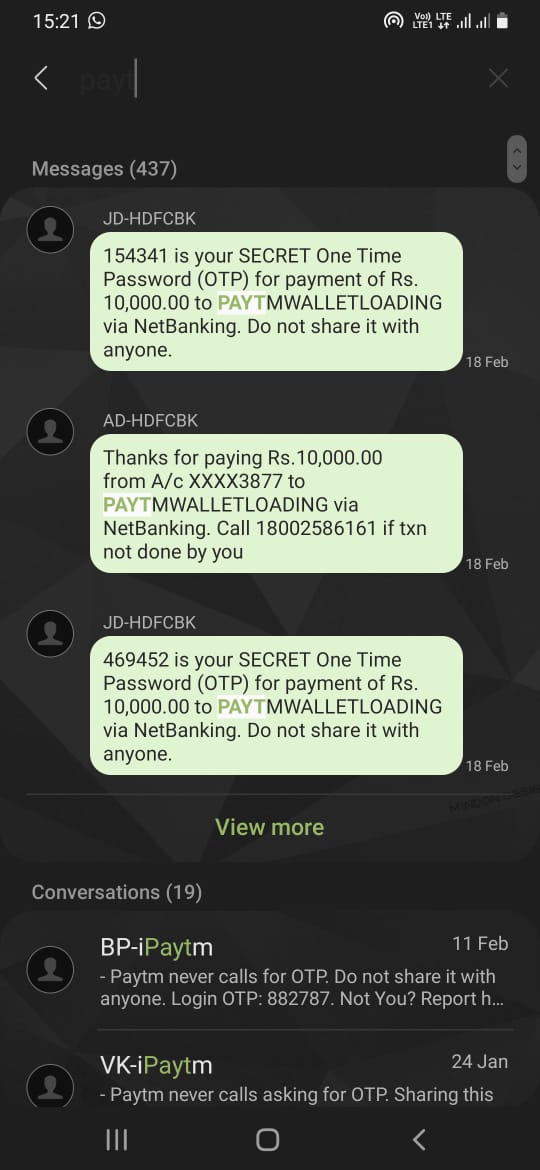 On  behalf of a friend who holds an account with <a href="/HDFC_Bank/">HDFC Bank</a> Received an otp on his registered no. And ₹10000 get debit. Another otp in few minutes and agin ₹10000 gets debit. No real action from the bank apart from account block. What is the safety assurance for the money? <a href="/RBI/">ReserveBankOfIndia</a>