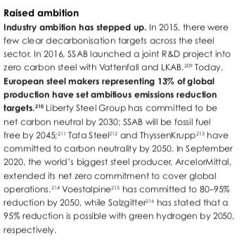edking_I's tweet photo. Digging deep into the 2020 #ParisEffect report from @SYSTEMIQ_Ltd... getting steel sector to #netzero will be hard but @thyssenkrupp_en @TataCompanies & @SSAB_AB among those signing up to the challenge in past year... https://t.co/WlepWnzOQN